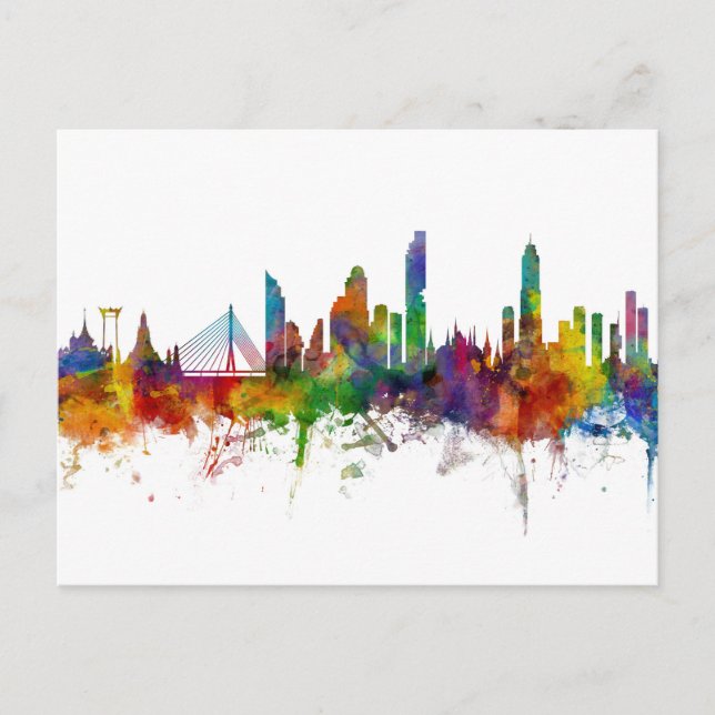 Bangkok Thailand Skyline Postcard (Front)