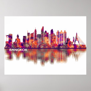 Bangkok Thailand Skyline Poster