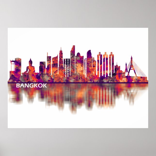 Bangkok Thailand Skyline Poster (Front)