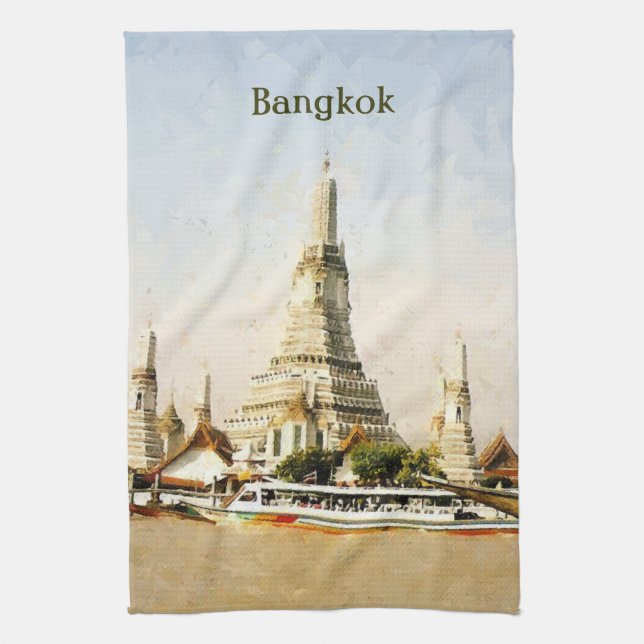 Bangkok, Thailand Tea Towel (Vertical)