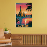 Bangkok, Thailand travel poster