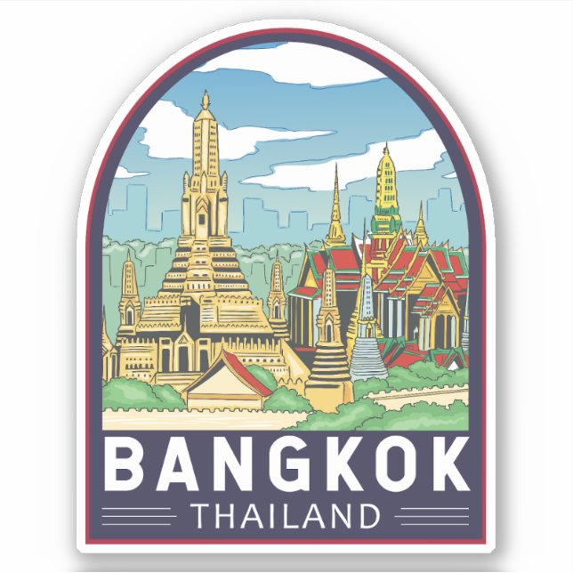 Bangkok Thailand Travel Retro Emblem (Front)
