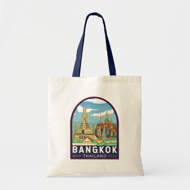 Bangkok Thailand Travel Retro Emblem Tote Bag (Front)