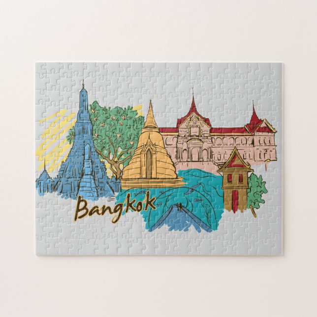 Bangkok Thailand Travel Temple Jigsaw Puzzle (Horizontal)