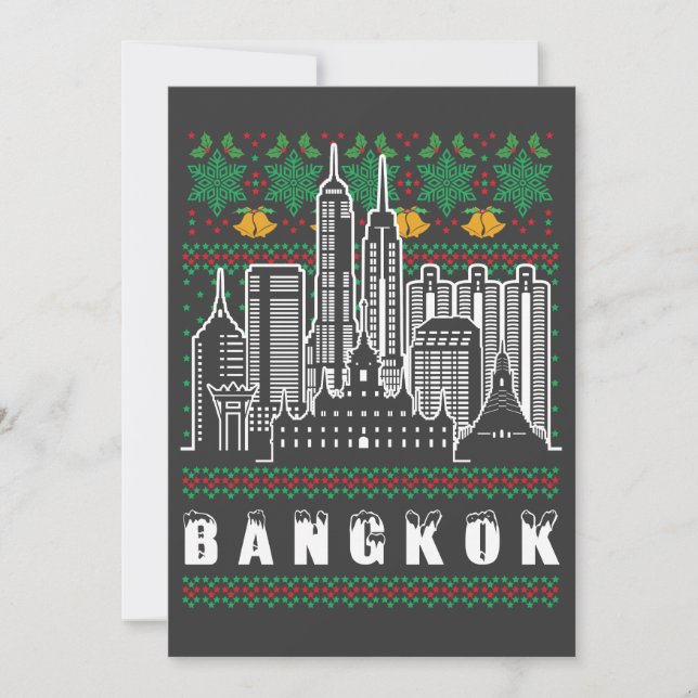 Bangkok Thailand Ugly Christmas Invitation (Front)