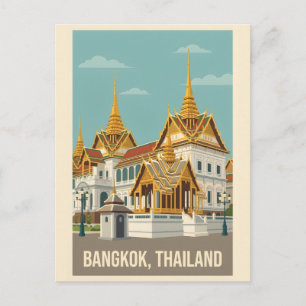 Bangkok Thailand Vintage Travel Poster Postcard