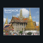 Bangkok Thailand Wat Phra Kaew Emerald Buddha Postcard<br><div class="desc">Golden Chedis and Wat Phra Kaew,  home to the Emerald Buddha in the centre of Bangkok,  Thailand in exotic Southeast Asia.</div>