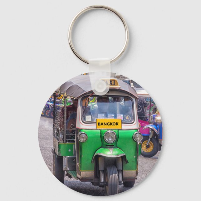 Bangkok tuk tuk postcard key ring (Front)
