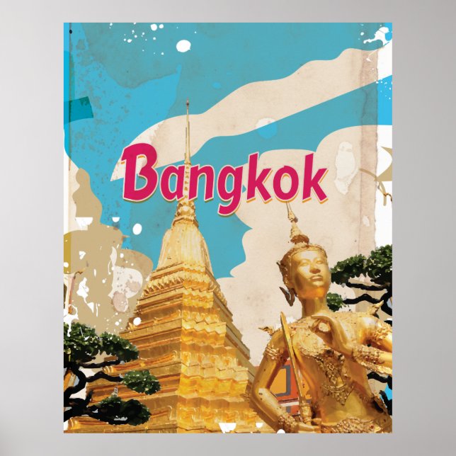 Bangkok Vintage Travel Poster (Front)