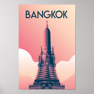 Bangkok vintage travel poster