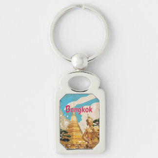 Bangkok Vintage Travel Poster Key Ring