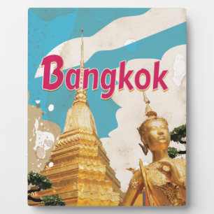 Bangkok Vintage Travel Poster Plaque