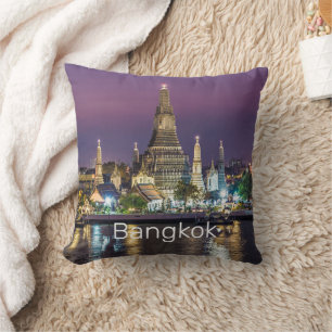 Bangkok Wat Arun Sunset BKK Thailand Souvenir Cushion