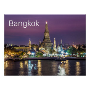 Bangkok Wat Arun Sunset BKK Thailand Souvenir Poster