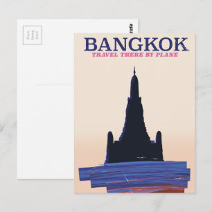 Bangkok Wat Poh Travel poster Postcard