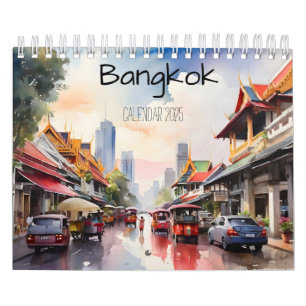 Bangkok watercolor art calendar