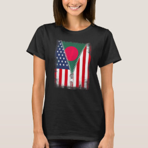 Bangladesh American Flag Zip T-Shirt