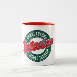 Bangladesh backpacker world traveller Two-Tone coffee mug
