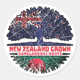Bangladesh Bangladeshi New Zealander New Zealand Classic Round Sticker
