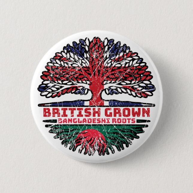 Bangladesh Bangladeshi Uk United Kingdom British 6 Cm Round Badge (Front)