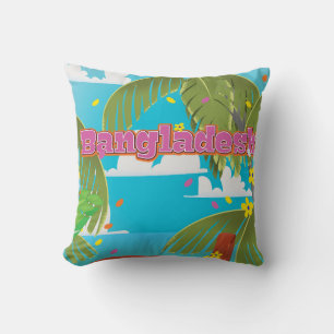 Bangladesh Cartoon travel poster print. Cushion