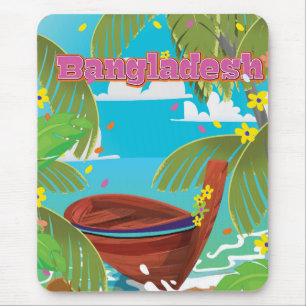 Bangladesh Cartoon travel poster print. Mouse Pad
