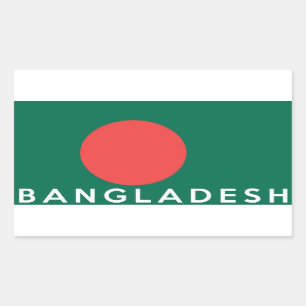 bangladesh country flag symbol name text rectangular sticker