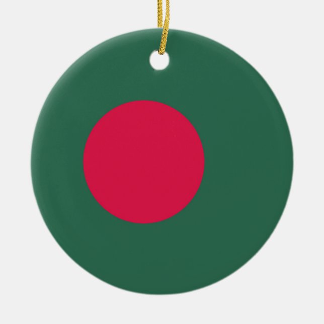Bangladesh flag ceramic ornament (Front)