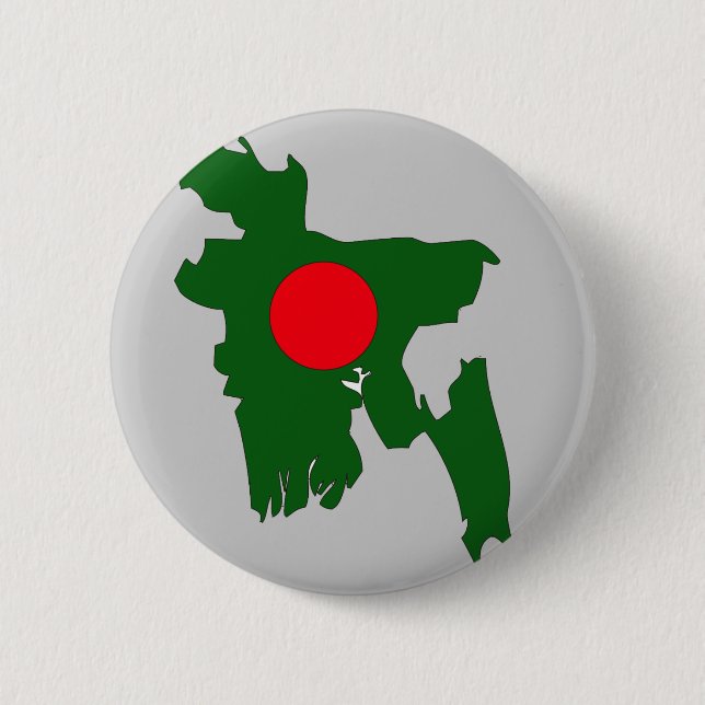 Bangladesh flag map 6 cm round badge (Front)