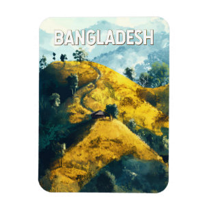 Bangladesh Illustration Travel Art Vintage Magnet