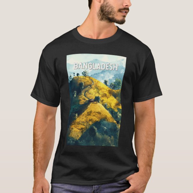 Bangladesh Illustration Travel Art Vintage T-Shirt (Front)