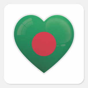 Bangladesh Love Icon Square Sticker