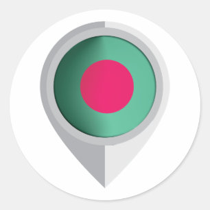Bangladesh Pin Location Flag Classic Round Sticker