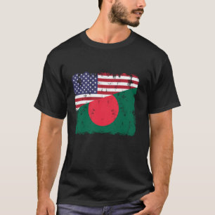 Bangladesh Pride Bangladeshi American Flag Roots H T-Shirt