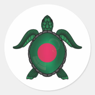 Bangladesh sea turtle flag classic round sticker