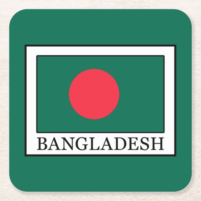 Bangladesh Square Paper Coaster (Front)