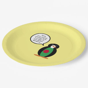 Bangladesh Talking Ms Penguin Personalised Paper Plate