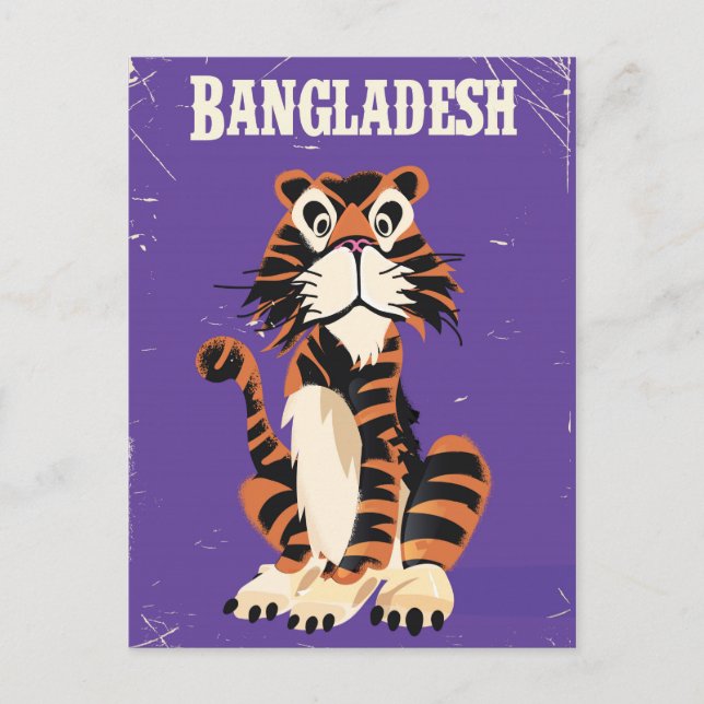 Bangladesh Vintage travel poster cartoon Postcard (Front)
