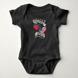 Bangladeshi American Heart Flags Bangladesh Americ Baby Bodysuit
