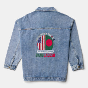 Bangladeshi American Patriot Heart Is From Banglad Denim Jacket