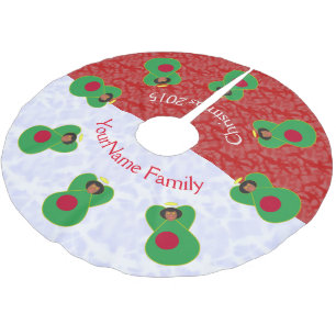 Bangladeshi Angel Black Hair Dressed in Flag Brushed Polyester Tree Skirt