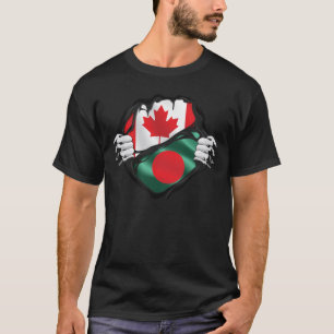 Bangladeshi Canadian Hands Ripped Roots Flag T-Shirt