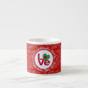 Bangladeshi Flag Heart LOVE Red Personalised Text  Espresso Cup