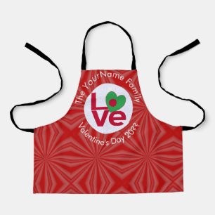 Bangladeshi Red LOVE Flag Personalised  Apron