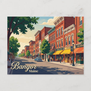Bangor Main Street USA Postcard