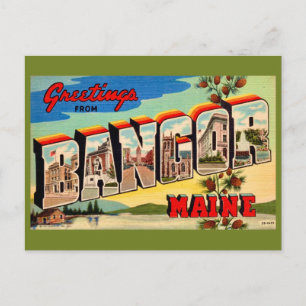 Bangor Maine Greetings Postcard