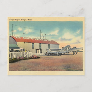 Bangor, Maine Vintage Airport and Aeroplane Postcard