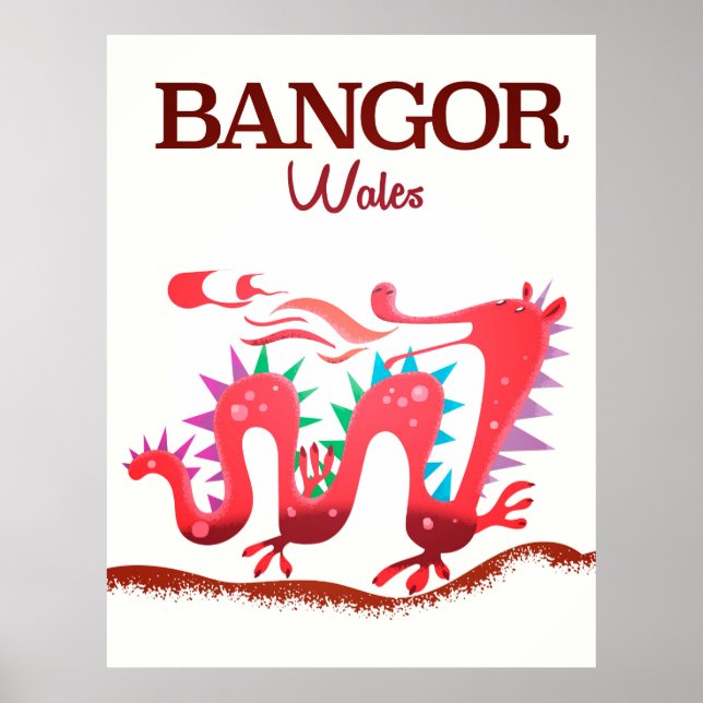 Bangor Wales Dragon poster (Front)