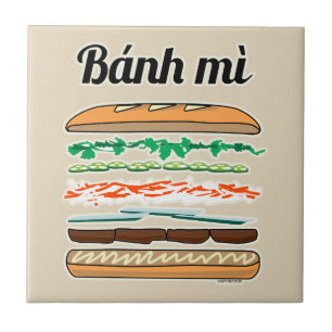 Banh Mi Vietnamese sandwich French bread baguette Ceramic Tile