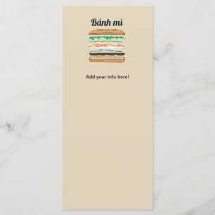 Banh Mi Vietnamese sandwich French bread baguette Menu